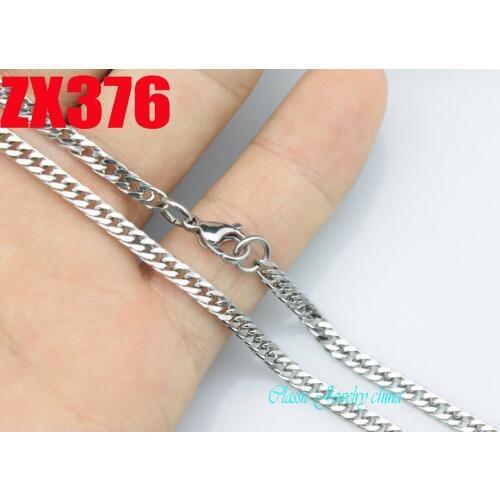 3.6mm four surface flat chain stainless steel necklaceSide chain fashion chains 20pcs ZX376