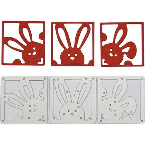 3 Shapes Rabbit Die Cut Paper Embossed Stencil Mold Metal Scrapbook Album Decoration Cutting Dies