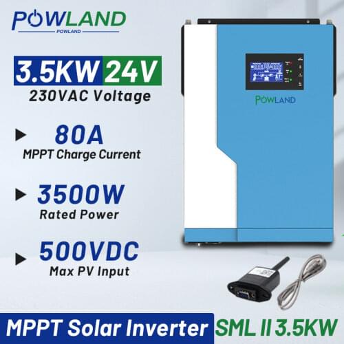 3500W MPPT Hybrid Solar Inverter 24V 220V 100A Pure Sine Wave Solar Charge Controller 50Hz 60Hz Off Grid Inverter With WIFI