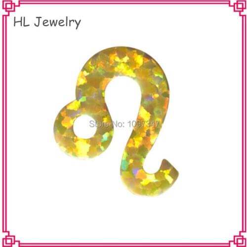 50PCS/LOT OP06 Azure Blue Leo Horoscope Opal Pendant Hot Sale 12 Zodiac Signs Pendant