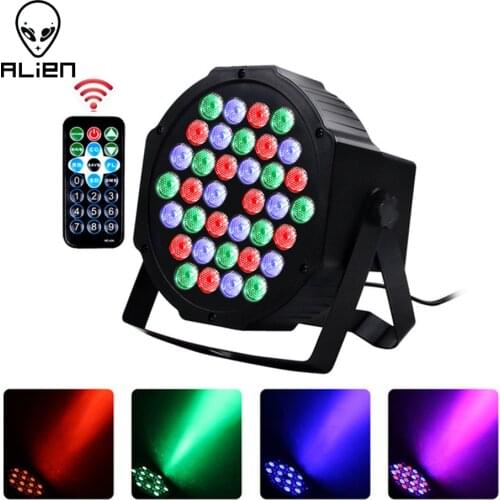 ALIEN 36 LED RGBW DMX 512 Stage Flat Par Lighting Effect DJ Disco Party Holiday Christmas Bar Club Wedding Birthday Show Lights