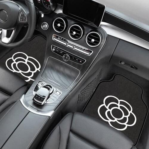 Car Floor Mat Exquisite Flower Lines PVC Heavy Duty Front Floor Carpet Liner Dirt-resistant Front Foot Mat Floor for Vehicles
