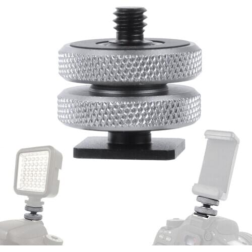BGNing 3/8 1/4 Tripod Screw to Flash Hot Shoe Mount Adapter Double-layer for Lighting LED DSLR SLR Hotshoe Studio Accessories