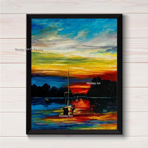 Large Hand Painted Palette oil Painting Knife landscape On Canvas Oil Painting For Living Room Modern Abstract Art Picture gift