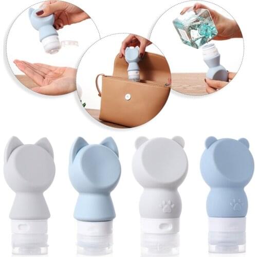 Hose Bottle Cartoon Cute Portable Silicone Refillable Empty Travel Packing Press for Lotion Shampoo Cosmetic Squeeze Containers