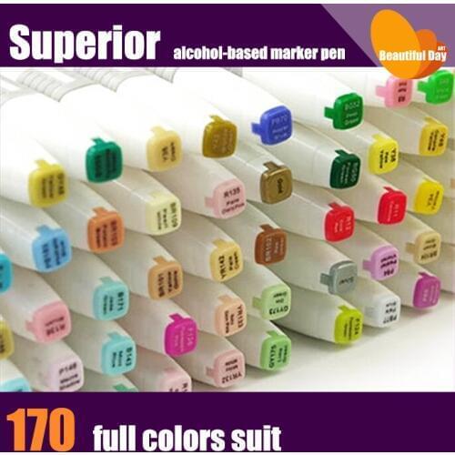 Fast shipping!!Superior alcohol based permanent art markers 170 pens with bag,much cheaper than others