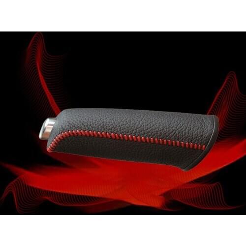 Car Hand Brake Covers Top Layer Leather Case for Audi A4L Handbrake Grips Cover Auto Genuine Leather Handbrake Cover