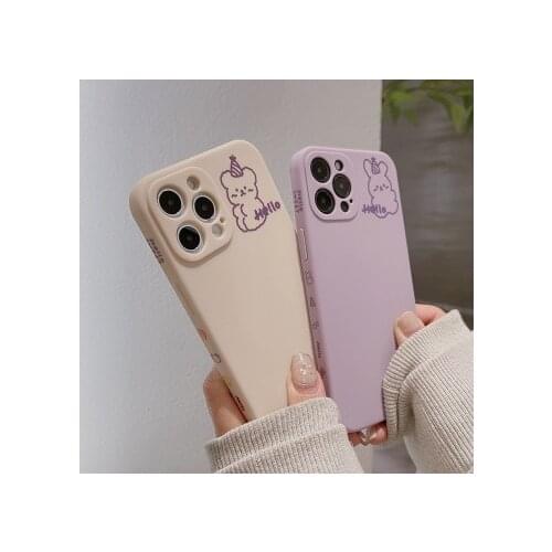 Phone Case For iPhone 11pro max 12mini pro max 7p/8plus X/Xs max XR Back Cover Phone shell Painted Soft Glue cartoon couple Cute
