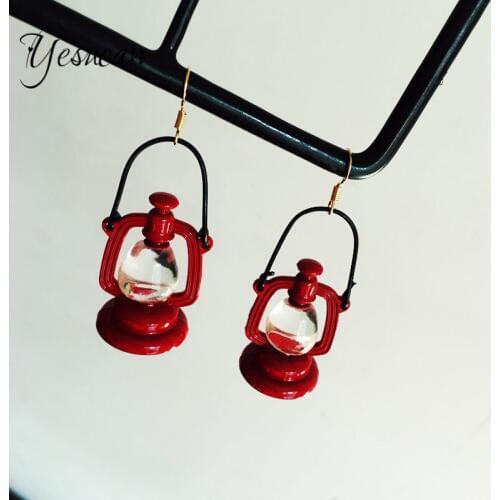 1Pc Hyperbole funny lovely Lamp Dangle Earrings Unique jewelry gift Women girl creative Strange drop harajuku girl earrings Gift