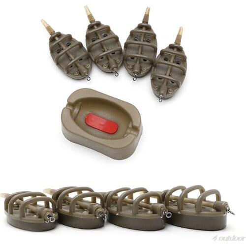 Inline Method Carp Fishing Feeder 4 Feeders 15/20/25/35g 30/40/50/60g Mould Set A27 21 Dropship