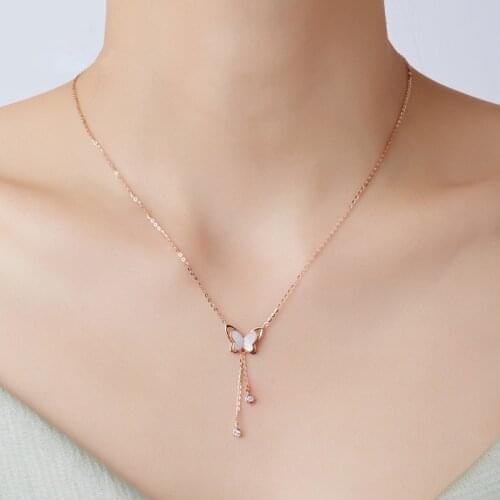 Delicate Jewelry Butterfly Pendant Necklace Pretty Design Hot Selling High Quality Zircon Chain Necklace For Women Gift