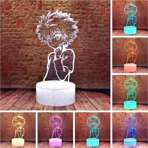 Killua And Gon Manga 3D Illusion LED Nightlight Colorful Changing Table Light Hunter X Hunter Anime action & toy figures
