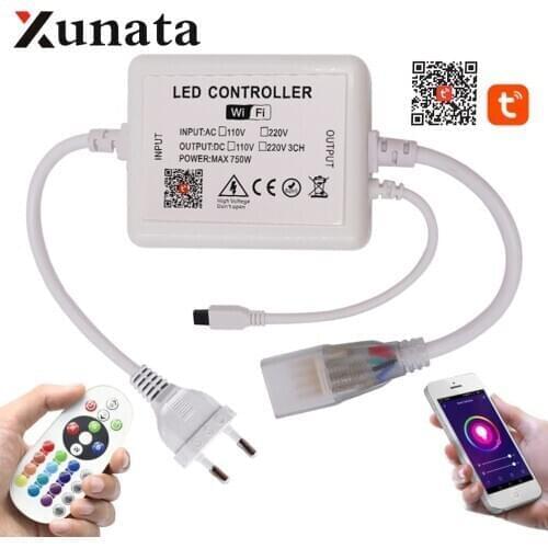 WIFI Control 750W controller with 24key remote For 5050 2835 RGB LED Strip Neon Light EU UK AU 220V US 110V