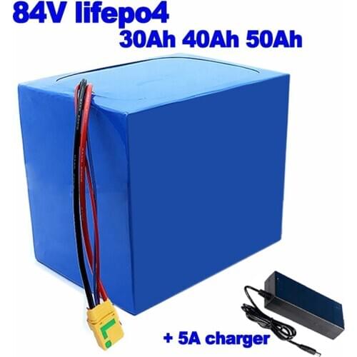 84V 50Ah 30Ah 40Ah Lifepo4 lithium iron phosphate Ebike Battery for Off-road Scooter Motor tricycle AGV 4200w power + 5A charger