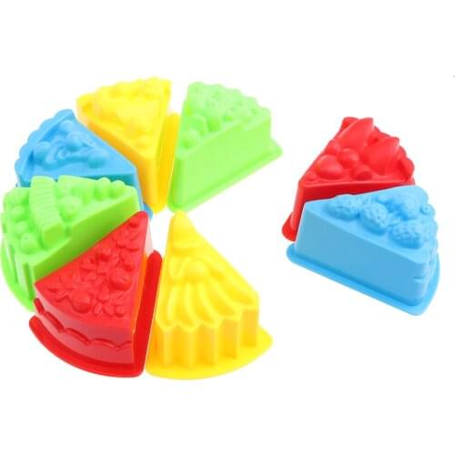 8 Piece Cake Toy Set Colorful Plastic Beach Toys For Children Kids Funny Outdoor Toy Presents