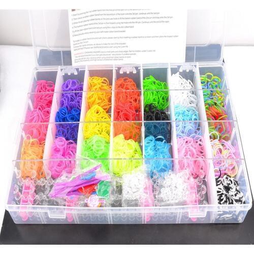 4400pcs Rubber Bands Loom DIY Weaving Box elastic bands for weaving bracelets Braid set Handicraft Bracelet Kit Kids Toy