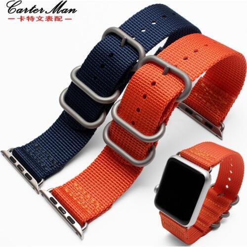 Nylon Watchband for Apple smart watch Band iwatch 5 4 3 series Fabric Strap Replacement Wristband Bracelet 38mm 42mm 44mm 46mm