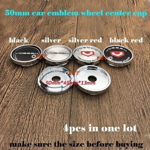 100% NEW 4pcs/set 50mm 5cm Wheel badge covers center cap Car accessorie Wheel rim hubcap for 45mm VOSSEN emblem sticker decal