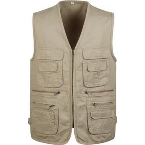 2018 new Spring and autumn mens multi-pocket vest mens photography vest mens cotton vest Plus Size S-5XL