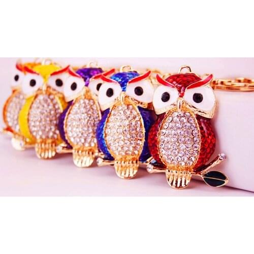 NEW Diamond Painting Women Bag Keychain Fashion Cartoon Cute Bird Owl Keychain Handmade Diamond Mosaic Rhinestones