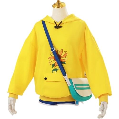 New Anime WONDER EGG PRIORITY Cosplay Costume Ohto Ai Cosplay Hoodie Embroidery Hooded Coat Full Set Women Halloween Costumes