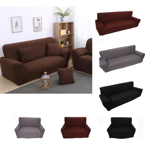 Solid color Stretch Slipcovers Sectional Elastic Stretch Sofa Cover for Living Room Couch Sofa Cover L shape Two seat 6 Colors