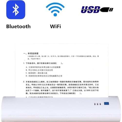Portable Wireless WiFi Bluetooth Office File Document Student Homework Test Paper Picture Take Photo A4 Mini Thermal Printer