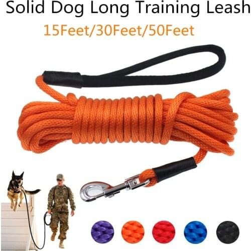 50Feet Long Dog Tracking Leash Non-Slip Nylon Training Leads Walking Leads For Medium Large Dogs Heavy Duty Dog Supplies