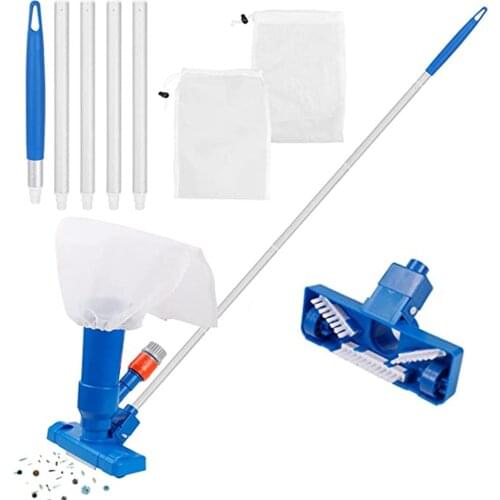 Pool Vacuum Cleaner with Brush Portable Mini Vacuum Cleaner Pool Cleaning Accessories with 5 Section Pole Cleaning Tools WWO66
