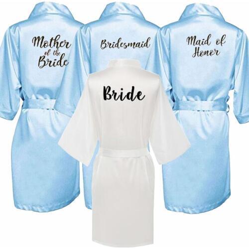 Sexy blue robe kimono bridal pajamas wedding robe bridesmaid matron maid of honor sister mother of the bride robes