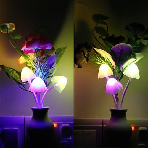 Sensor Night Light Plum Blossom Flower LED Lamp US Plug 220V Romantic Home Decor LED Night Light