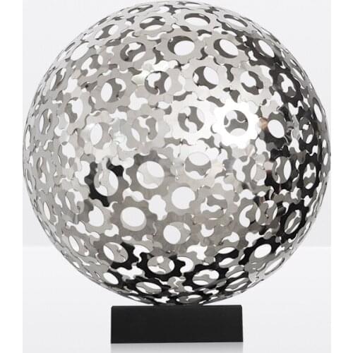 Modern simple metal stainless steel geometric sphere ornaments hotel lobby villa garden living room sculpture crafts