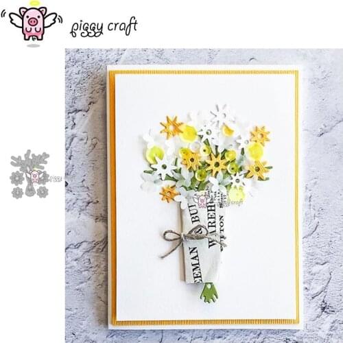 Piggy Craft metal cutting dies cut die mold Flower bouquet decoration Scrapbook paper craft knife mould blade punch stencils die