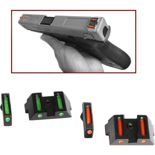 Tactical Glock Fiber Optic Front Rear Handgun Sights Red Green Fiber sight Fits Glock17/17L/19/22/23/24/26/27/33/34/35