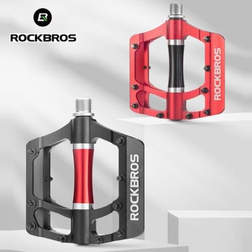 ROCKBROS Bicycle Pedal Mountain Bike Aluminum Alloy Pedals Bearing Anti-skid Riding Foot Glaring Cycling Accessories