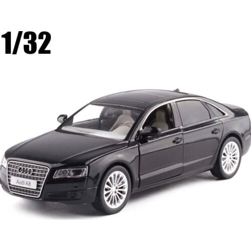 High simulation 1:32 AUDI A8 Alloy Car Model Metal Toy Vehicles With Pull Back Flashing Musical For Kids Toys Free Shipping