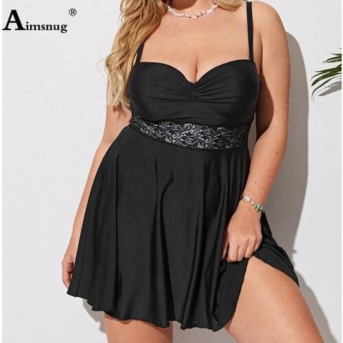 Large Size 5xl Women Tankini Sets Retro Two Pieces Swimsuit Latest Summer 2021 Mujer Bathing Suits Plus Size Ladies Skirt Sets