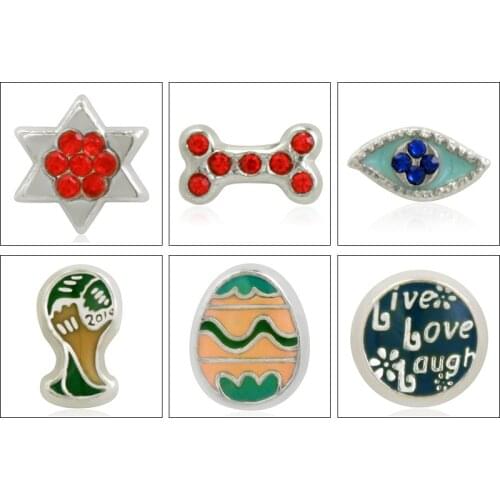10pcs Mix Style Floating Charms Zinc Alloy Fit Floating Lockets & Floating Locket Bracelet LSFC156-730