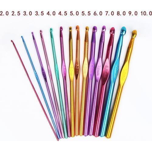 2-10mm Aluminum Crochet Knitting Needles Sewing Needles for Hand Crafts Bag Sweater Metal Hook Weave Crochet Needles Accessories