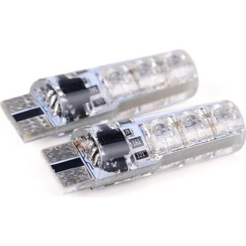 2Pcs T10 5050 SMD RGB 6 LED Auto Car Wedge Side Light Lamp LED Demo Lamp Bulb W/Remote Controller Strobe