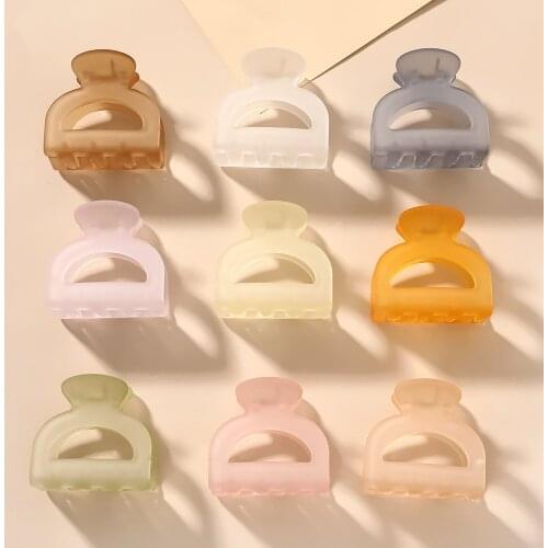2021 New Fashion Sweet Elegant Candy Color Frosted Gripper Geometry Hairpin Barrette for Women Girl Accessories Headwear