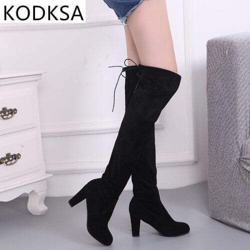 2021 Faux Suede Slim Boots Sexy over the knee high women snow boots womens fashion winter thigh high boots shoes woman