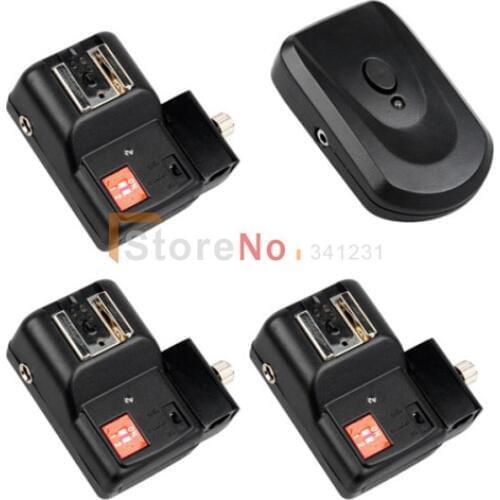 4 in 1 PT-04 NE 4 Channels Wireless Radio Flash Trigger set with 3 receivers Sync Speed 1/250s with umbrella holder