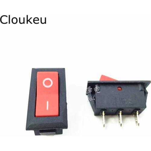 5Pcs KCD3 KCD2 Red 3-Pin 2-File 13*29mm 6A/250V 10A/125V Rocker Switch Seesaw Power Switch