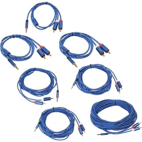 1/8'' 3.5mm Plug Audio Stereo Splitter Cable 1 Male to 2 RCA Male