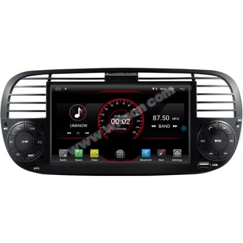 7" Android 10 OS Car Multimedia GPS Radio for Fiat 500 2007-2016 (Black Color) with Built-in Digital Signal Processor (DSP)