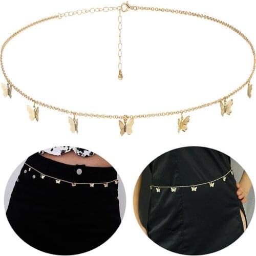 1pc Fashion Women Waist Chain Jewelry Butterfly Decor Fashion Body Belly Chain Body Chain For Beach Party Jewelry Accessories