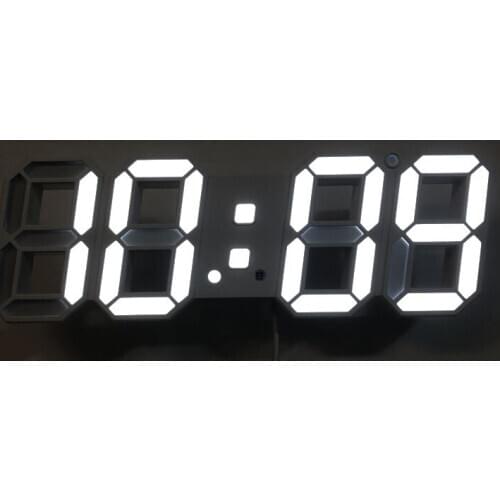 3D LED Digital Wall Clock Modern Design Adjustable Brightness Electronic Clock with Thermometer Calendar Wall Watch Home Decor