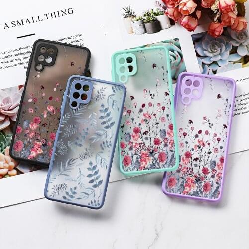 Funda For Samsung A51 Case Samsung A32 A50 A31 A12 A52 A70 A71 A72 A21s A30 A20 M31 S21 Ultra S20 FE Plus Flower TPU Matte Cover