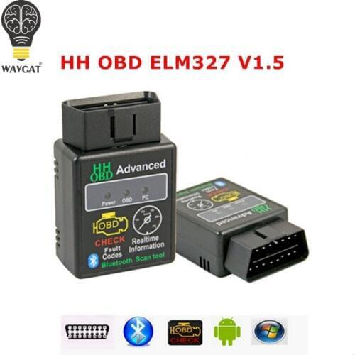 WAVGAT Chip 25K80 Version 1.5 ELM327 HH OBD Advanced OBDII OBD2 bluetooth adapter Mini ELM 327 Auto CAN Wireless Adapter Scanner
